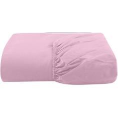 Lençol Casal Com Elástico Avulso Percal 200 Fios Rosa