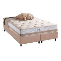 Cama Box King: Colchão Molas Herval Maxspring Spain + Base CRC Suede B