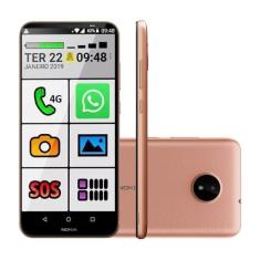 Smartphone Celular Para Idoso 32gb Capa Fone Botao Grande Cinza Nokia 
