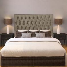 Cabeceira Casal 1,40m Paris Suede Bege Dal Poz Estofados