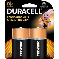 Pilha Alcalina Grande D - Cartela Com 2 Unidade - Duracell Duracell