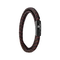 Pulseira Aço Duo Couro Black e Brown IPB 5mm