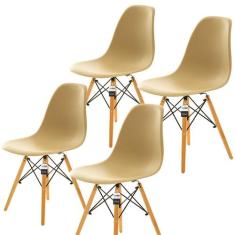 Conjunto 4 Cadeiras Charles Eames Eiffel Mocha - Kza Bela
