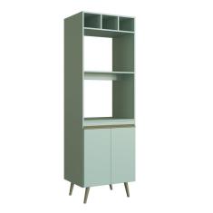 Paneleiro Torre Quente 2 Portas 2 Nichos para Forno One Gralar Verde Bellagio