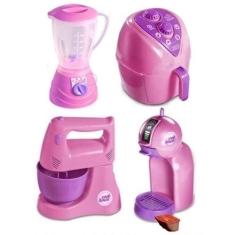Kit Cozinha Infantil 4 Brinquedos Eletrodomésticos