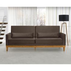Sofá Living 3 Lugares Julie 220cm Nabas Estofados Marrom