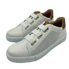 Tênis Pegada Cadarço Elástico Casual em Couro-Feminino