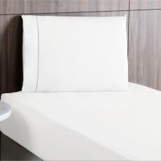 Jogo De Lençol Solteiro Percal 200 Fios 2 Peças - Branco