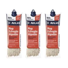 Kit 3 Und Refil Mop Esfregão Algodão Atlas Ref At2023r