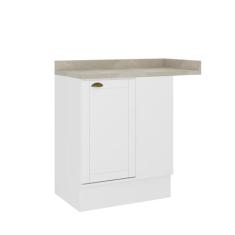 Balcão de Canto Para Cozinha Com Tampo e Prateleira 94 cm - Carraro Mó