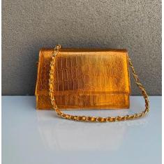Bolsa Mini feminina Ombro Lateral Mão Alça Corrente - sem marca, Laran
