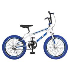 Bicicleta Aro 20 Kls Free Style Freio V-Brake, Branco, Azul, Azul