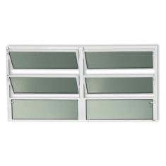 Janela de Alumínio Basculante 2 Seções 60x150cm Vidro Mini Boreal Plus