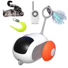 Brinquedo de Gato Pet Carrinho Controle Bateria Recarregavel USB Animal de Estimaçao Felino Lazer Diversao Entretenimento Interativo