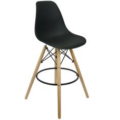 Banqueta Charles Eames Eiffel Wood Design Base Fixa Madeira - Lianto D