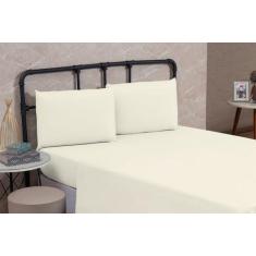 Jogo de Cama Box Solteiro 03 Peças Liso 100% Algodão Linha Prime Perca