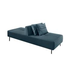 Sofá 2 Lugares e 1 Encosto Modular Da Vinci Poliéster Azul - Mobly