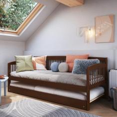 Sofá Cama e Cama Auxiliar Andover de Madeira Maciça com Lastro - B & B