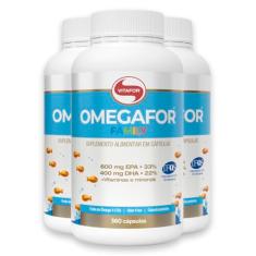 Kit 3 Omegafor Family Ômega 3 Vitafor 360 Cápsulas