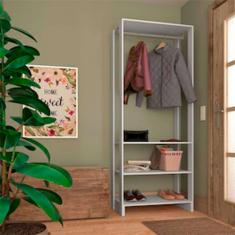 Roupeiro Closet Nova Mobile Yes Com 3 Prateleiras E Cabideiro Branco