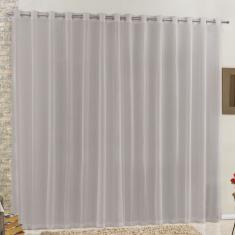 Cortina 3 Mts Sala Quarto Voal E Linho Para Varão Barata Cinza