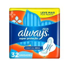 Absorvente Always Super Proteção com Abas Cobertura Seca 32 unidades