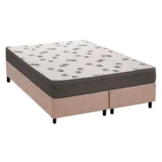 Cama Box Queen: Colchão Espuma Ortobom D45 Light Saúde Ortopilow + Base CRC Suede Clean(158x198)