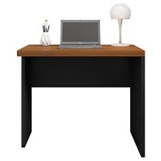 Mesa De Computador Studio Nogueira/Preto Tex - Caemmun