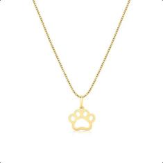 Corrente Cordão Ouro 18k 45cm Com Pingente Patinha - Dreamfactoryjóias