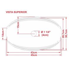 Cuba Pia de Apoio para Banheiro Canoa Luxo 45 C08 Azul Turquesa - Mpozenato