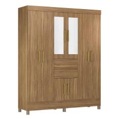 Guarda Roupa Casal Munique Amêndola Touch com Espelho - Demóbile