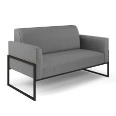 Sofá Namoradeira Base Industrial Alta Preto Marisa Linho D03 - D\`rossi Cor A26 Grafite