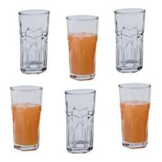 Jogo 6 Copos Água Suco Vidro Conjunto 350Ml 14 X 7,5 - Cheng Xiang