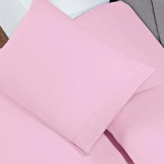 Jogo de Cama Solteiro Lençol Fronha Liso 2 Peças - Mercado Bordado, Ro