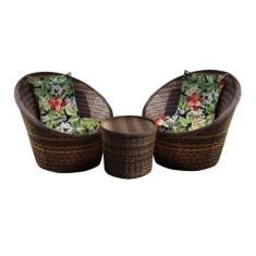 Conjunto de Poltronas Fibra Sintética Bola - 2 Poltronas + 1 Mesa Cent