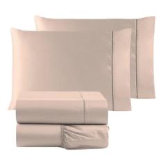 Jogo de cama 180 fios P/ Palito cama Casal 3 pç Algodão - Safira enxov