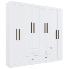Guarda Roupa Casal MDP 08 Portas  04 Gavetas Las Vegas Cor: Branco - D