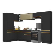 Armário de Cozinha Completa de Canto com Rodapé Veneza Multimóveis V2090