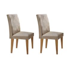 Cadeira Sala De Jantar Grécia Kit 2 Un Capuccino/animale Chocolate - Rufato