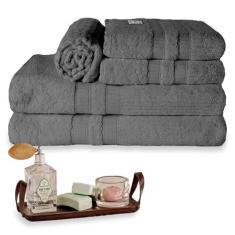 Jogo de Banho Paris 5 Peças Toalha de Banho Rosto e Tapete 100% Algodã