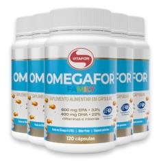 Kit 5 Ômegafor Family Ômega 3 Vitafor 120 cápsulas