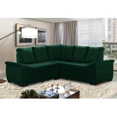 Sofá de Canto Japão 5 lugares Suede - Sofá Casa, Verde