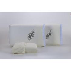 Jogo de Cama Queen 3 Peças Bordado Tecido Microfibra - Cortinas Ibitin