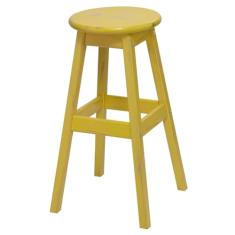 Banqueta de Madeira Tramontina Tamanho ALTO Modelo Rustico COR Amarela 91411/172