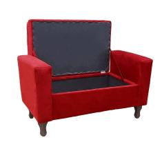 Recamier Baú Félix 120cm Suede Vermelho