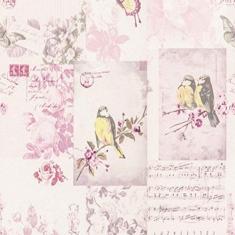 Papel De Parede Adesivo Lavável Pássaros Vintage 15m