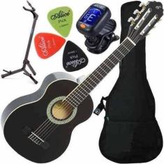 Kit Violão Infantil Nylon Giannini 1/4 Nr Bk Com Suporte G3S