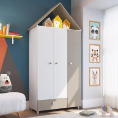 Guarda Roupa Infantil 3 Portas 1 Gaveta Children`s House