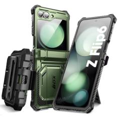 i-Blason Capa para Samsung Galaxy Z Flip 7 FE, capa Z Flip6 com suporte, [protetor de tela embutido] [proteção de dobradiça] [clipe de cinto], capa de telefone militar para Samsung Z Flip 7 FE/6/5