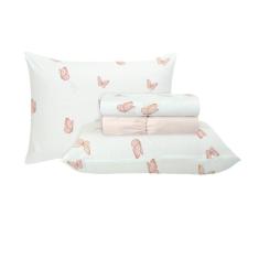 Jogo de Cama Casal Sultan 180F Sonhare Prata Borboleta 4 Pçs